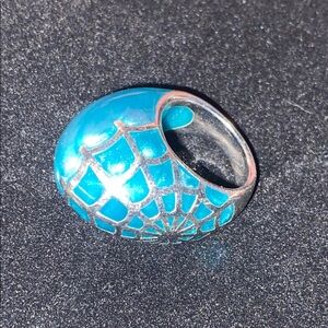Elegant Blue Enamel Ring